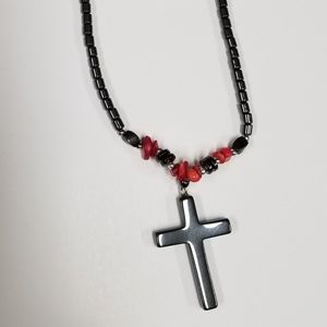Hematite Cross Necklace